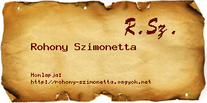 Rohony Szimonetta névjegykártya